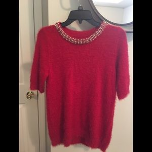Short sleeve soft stretchy sweater
